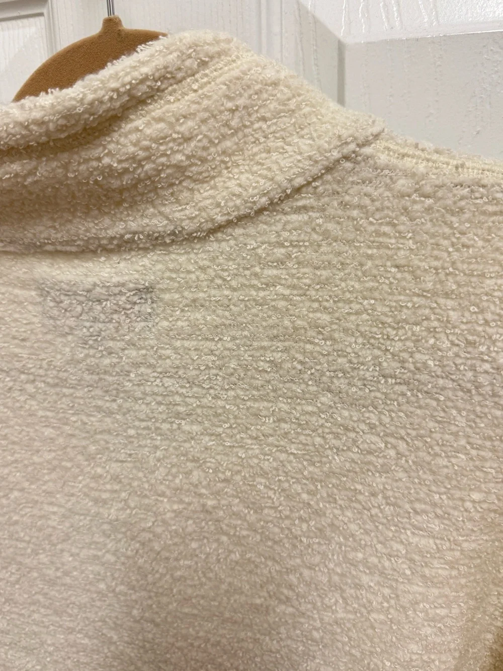 Amundsen Cream Sherpa Quarter Zip Pullover Sweater